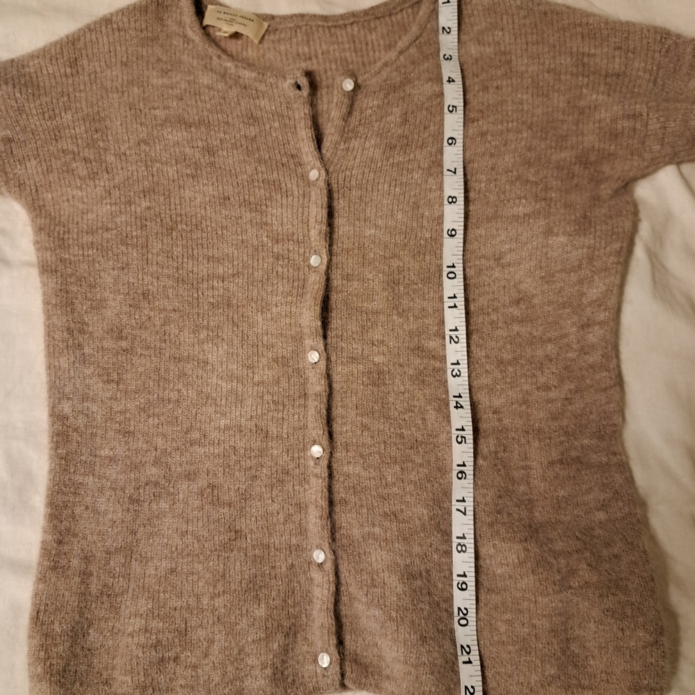 Sezane Gaspard Mohair Oatmeal Crewneck Long Sleeve Button Cardigan XS - Picture 7 of 7